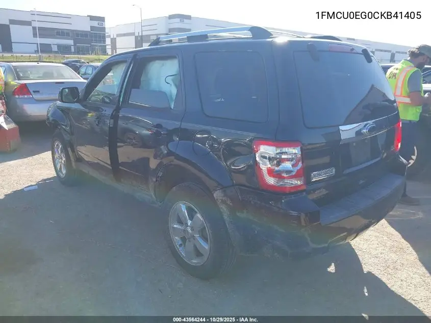1FMCU0EG0CKB41405 2012 Ford Escape Limited