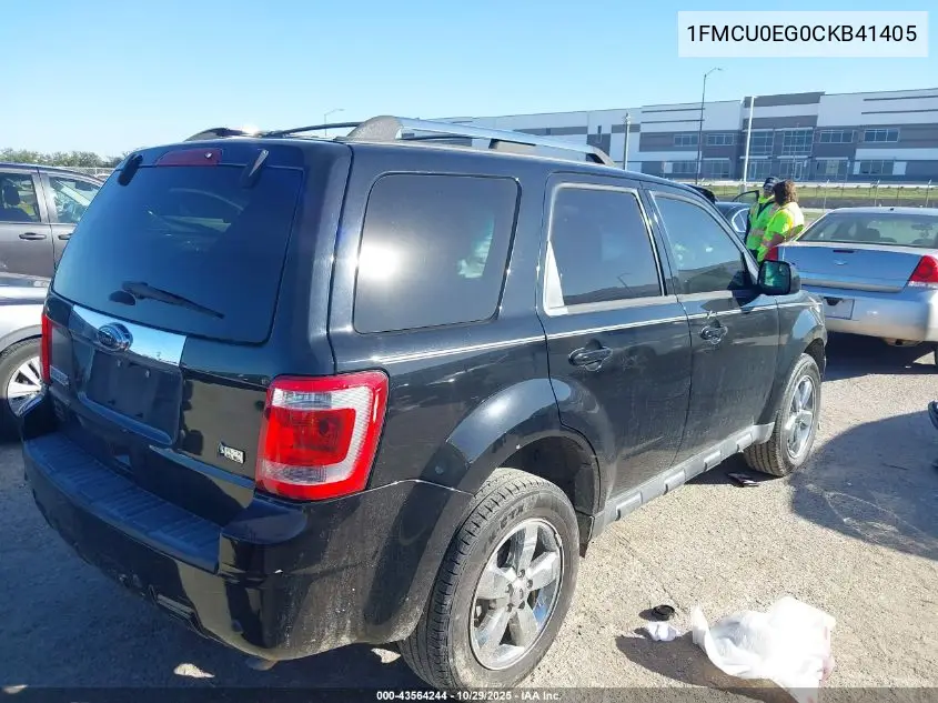 1FMCU0EG0CKB41405 2012 Ford Escape Limited