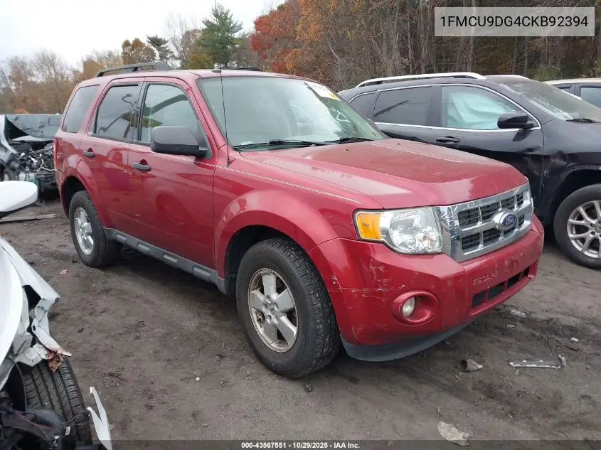 1FMCU9DG4CKB92394 2012 Ford Escape Xlt