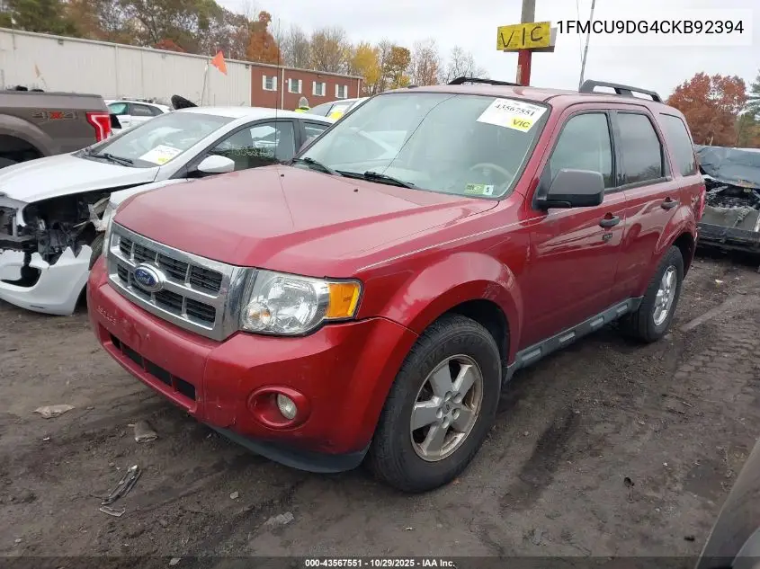 1FMCU9DG4CKB92394 2012 Ford Escape Xlt