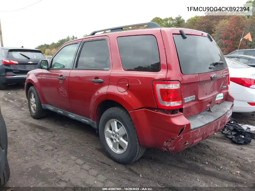 1FMCU9DG4CKB92394 2012 Ford Escape Xlt