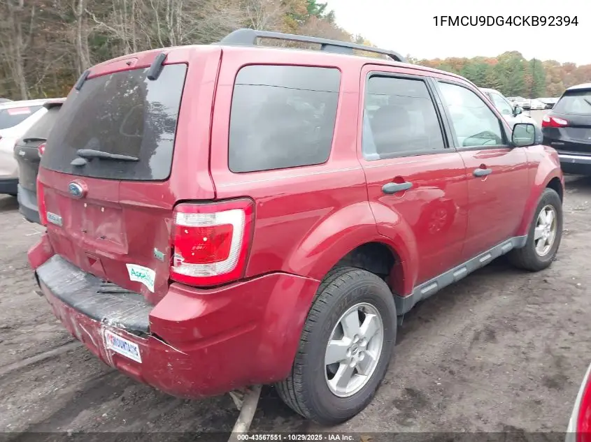 1FMCU9DG4CKB92394 2012 Ford Escape Xlt