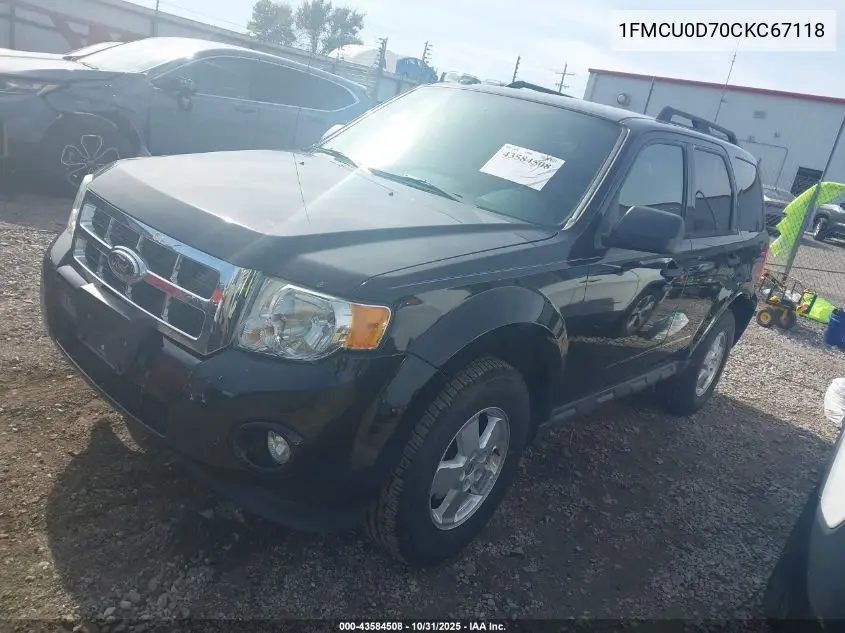 1FMCU0D70CKC67118 2012 Ford Escape Xlt