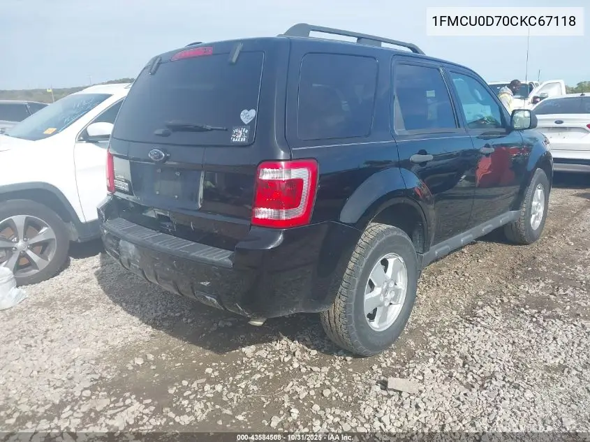 1FMCU0D70CKC67118 2012 Ford Escape Xlt