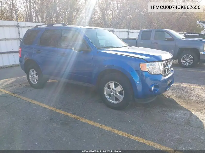 1FMCU0D74CKB02656 2012 Ford Escape Xlt