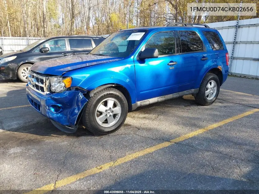 1FMCU0D74CKB02656 2012 Ford Escape Xlt
