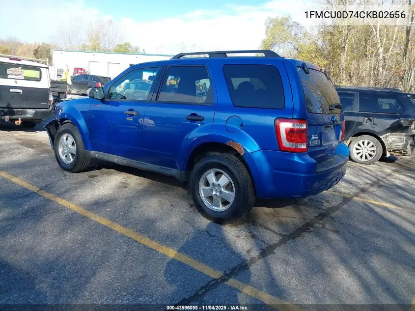 1FMCU0D74CKB02656 2012 Ford Escape Xlt