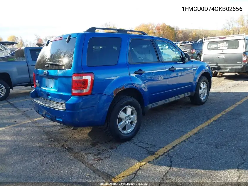 1FMCU0D74CKB02656 2012 Ford Escape Xlt