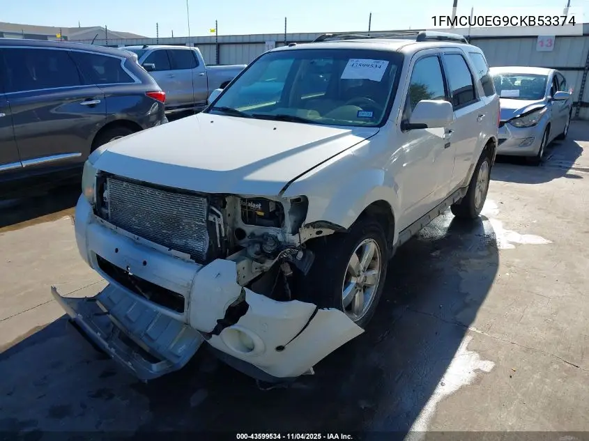 1FMCU0EG9CKB53374 2012 Ford Escape Limited