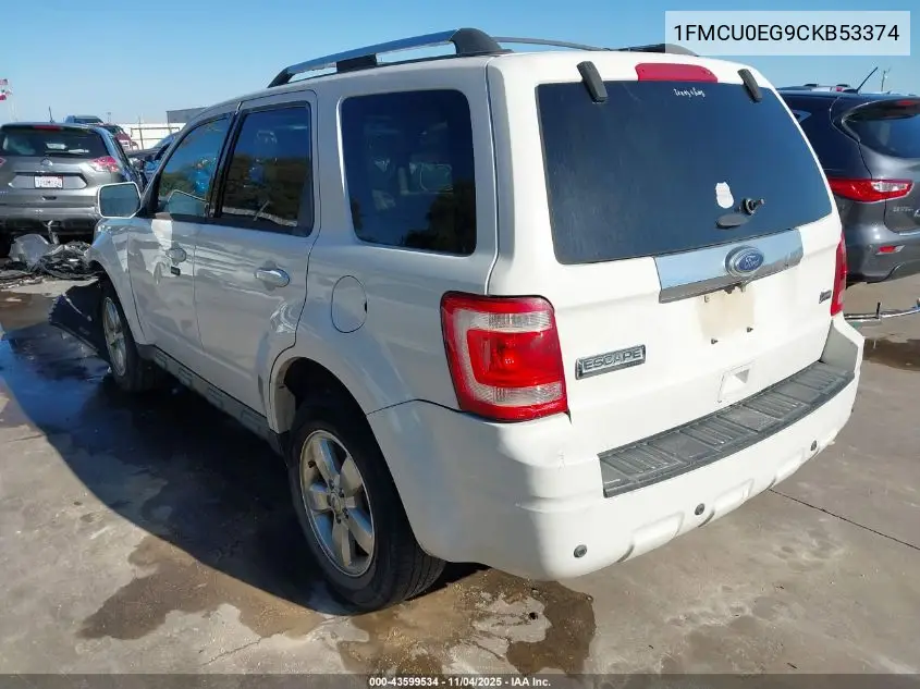 1FMCU0EG9CKB53374 2012 Ford Escape Limited