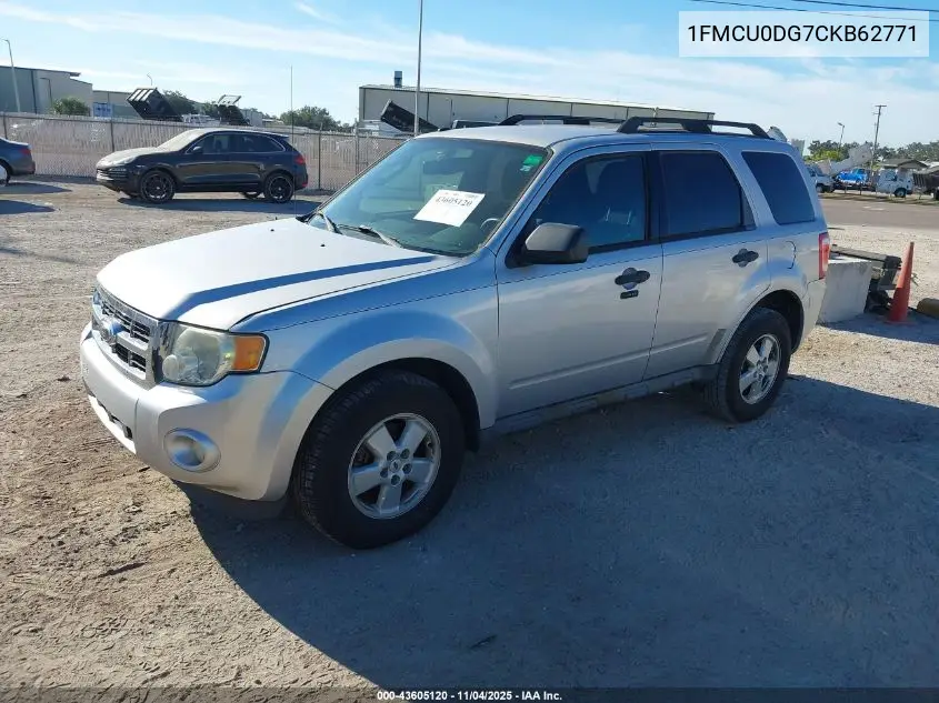 1FMCU0DG7CKB62771 2012 Ford Escape Xlt