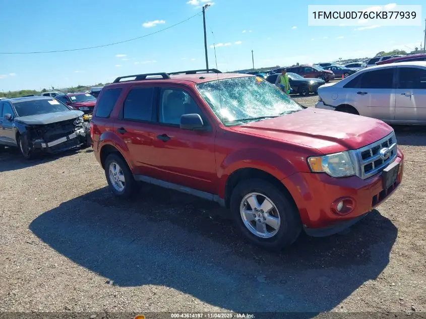 1FMCU0D76CKB77939 2012 Ford Escape Xlt