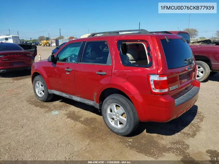 1FMCU0D76CKB77939 2012 Ford Escape Xlt
