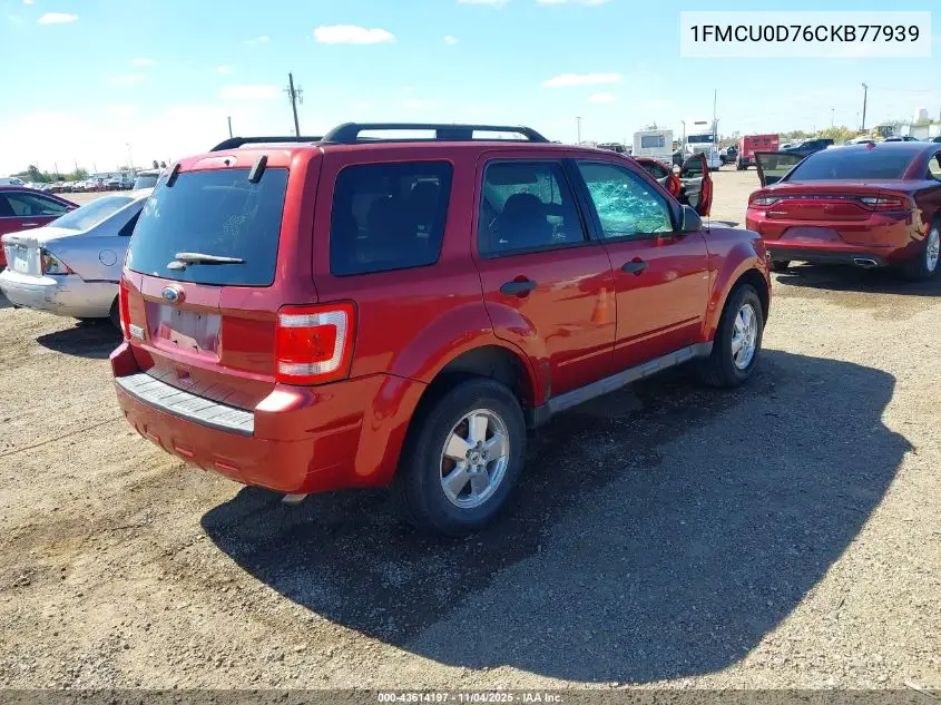 1FMCU0D76CKB77939 2012 Ford Escape Xlt