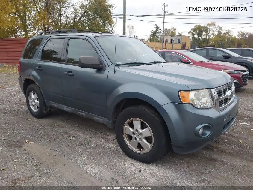 1FMCU9D74CKB28226 2012 Ford Escape Xlt
