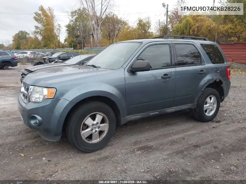 1FMCU9D74CKB28226 2012 Ford Escape Xlt