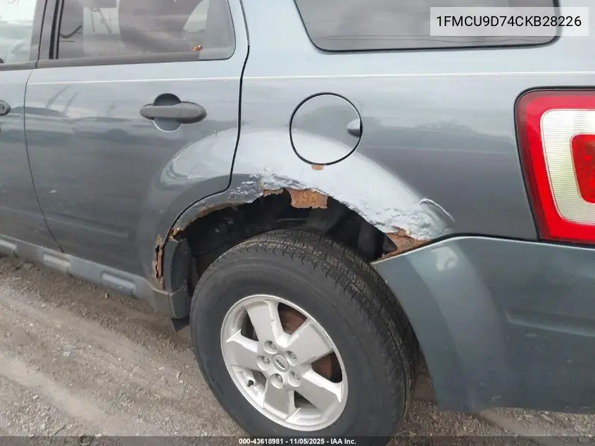 1FMCU9D74CKB28226 2012 Ford Escape Xlt