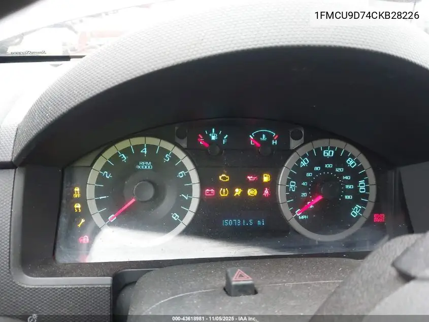 1FMCU9D74CKB28226 2012 Ford Escape Xlt