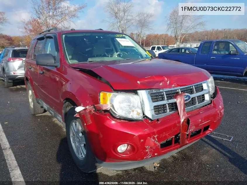 1FMCU0D73CKC22772 2012 Ford Escape Xlt