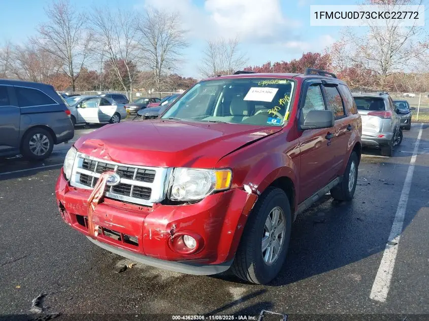1FMCU0D73CKC22772 2012 Ford Escape Xlt