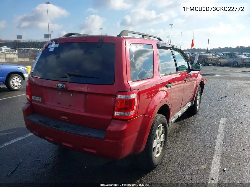 1FMCU0D73CKC22772 2012 Ford Escape Xlt