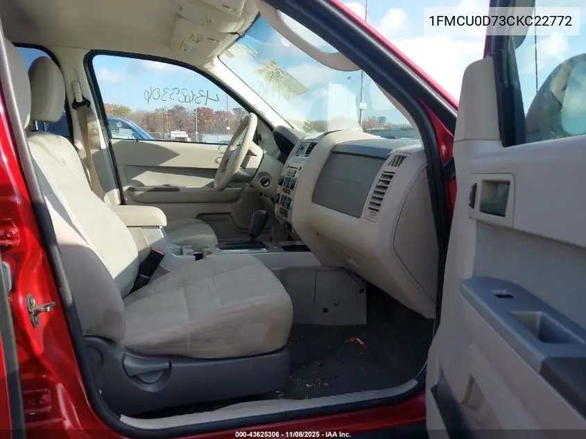1FMCU0D73CKC22772 2012 Ford Escape Xlt