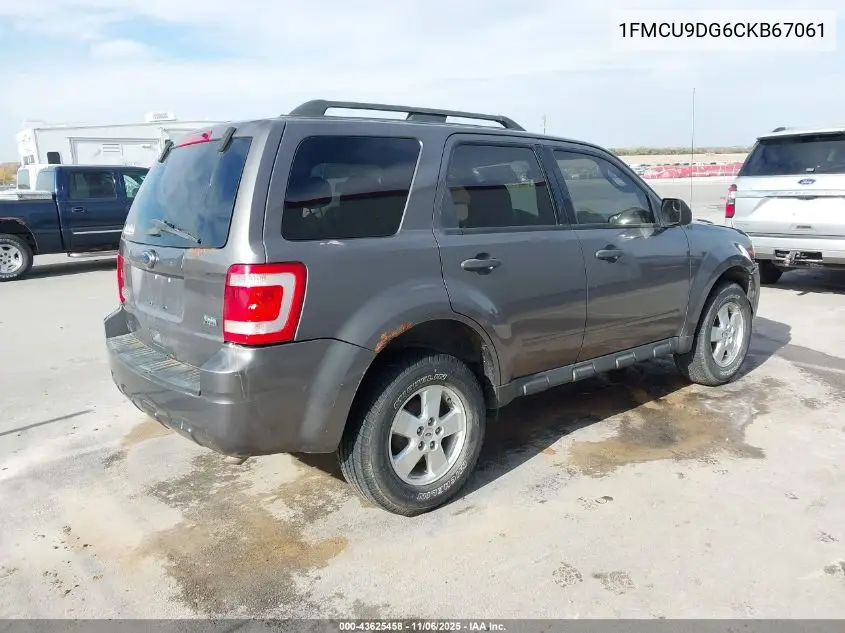 1FMCU9DG6CKB67061 2012 Ford Escape Xlt