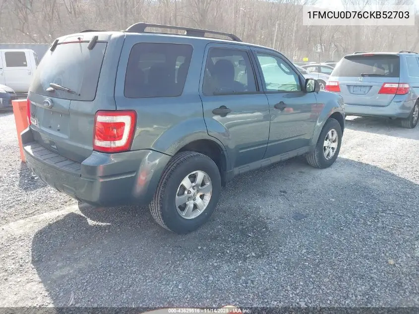 1FMCU0D76CKB52703 2012 Ford Escape Xlt