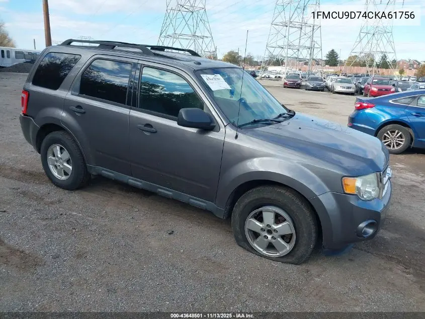 1FMCU9D74CKA61756 2012 Ford Escape Xlt