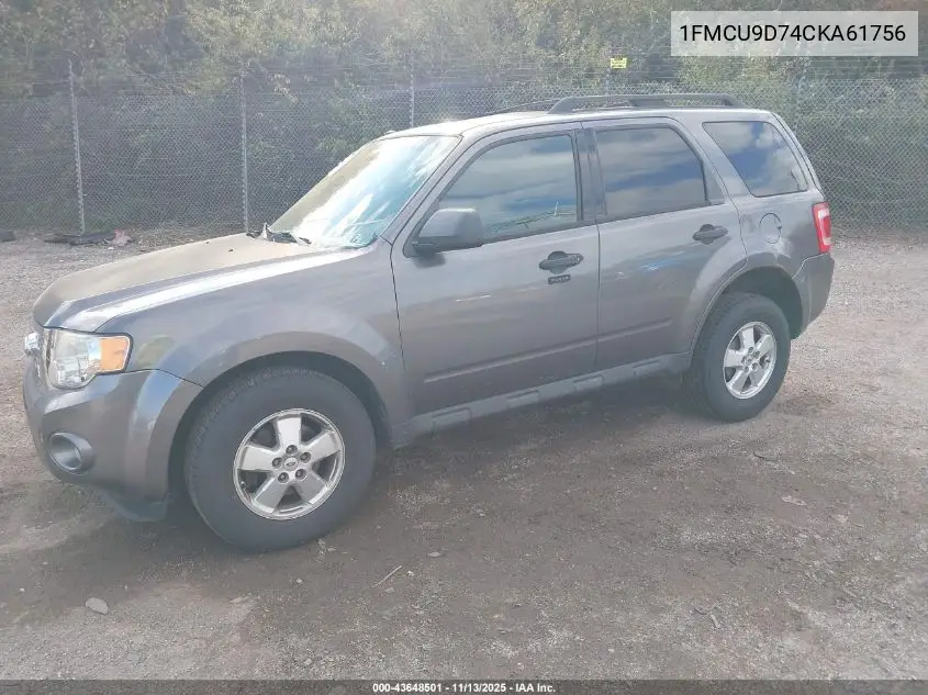 1FMCU9D74CKA61756 2012 Ford Escape Xlt
