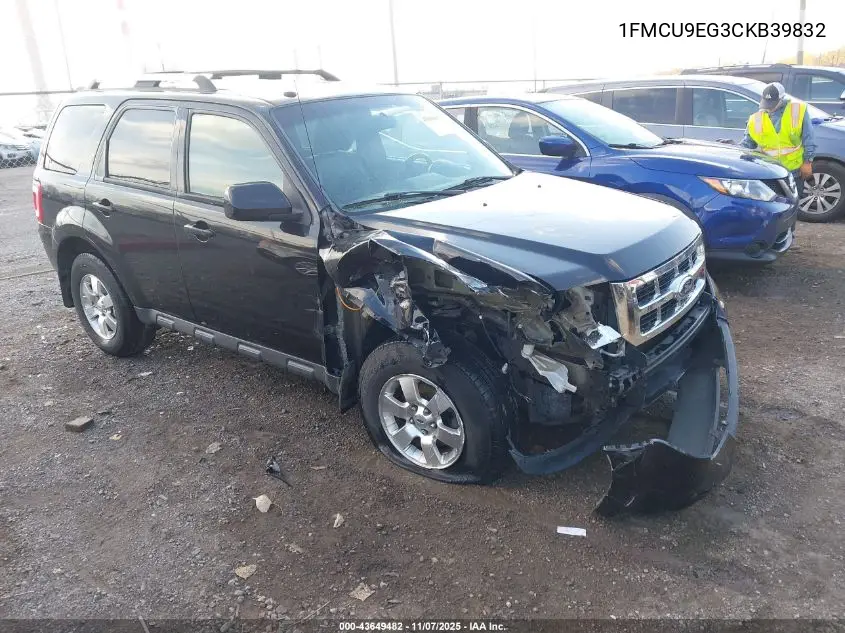1FMCU9EG3CKB39832 2012 Ford Escape Limited