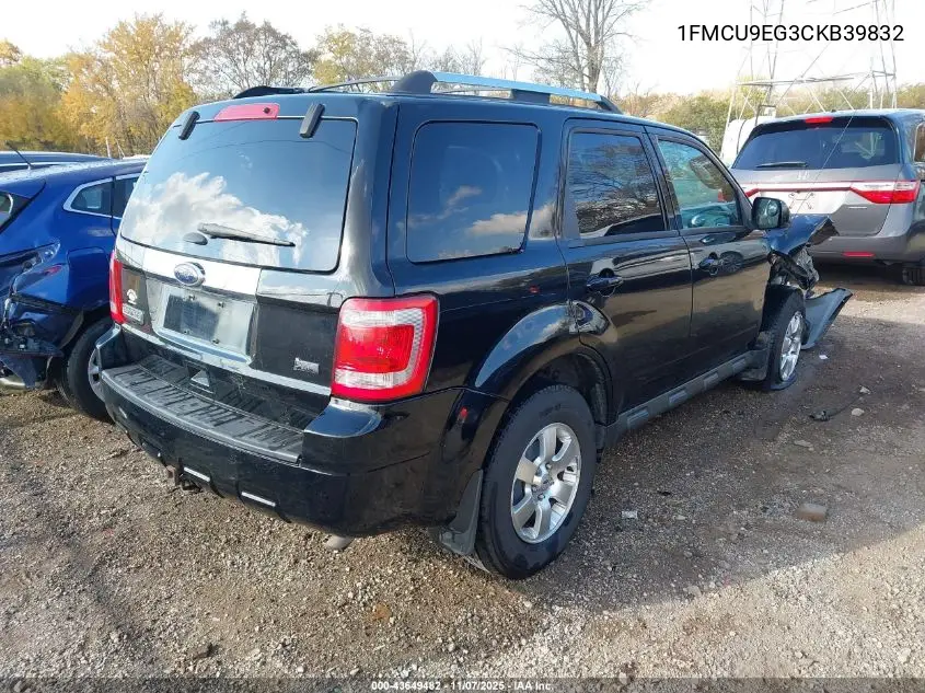 1FMCU9EG3CKB39832 2012 Ford Escape Limited