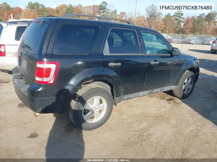 1FMCU9D75CKB76480 2012 Ford Escape Xlt