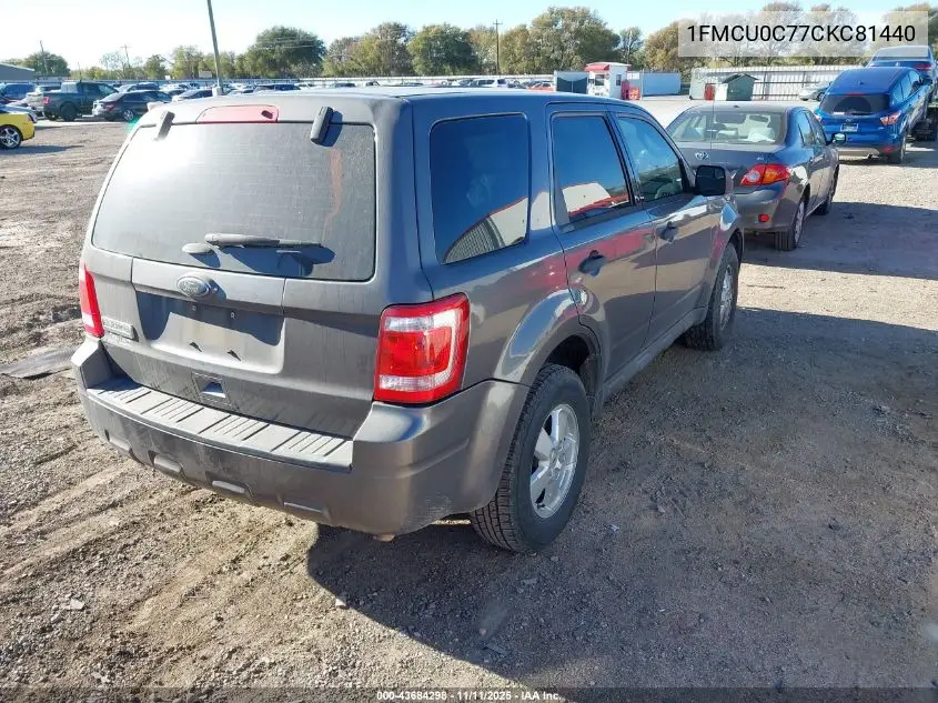 1FMCU0C77CKC81440 2012 Ford Escape Xls
