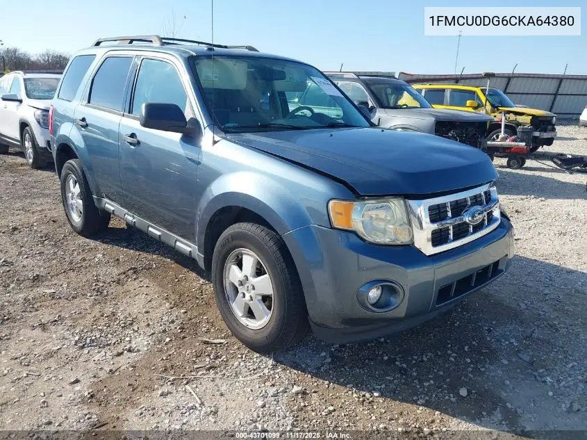 1FMCU0DG6CKA64380 2012 Ford Escape Xlt