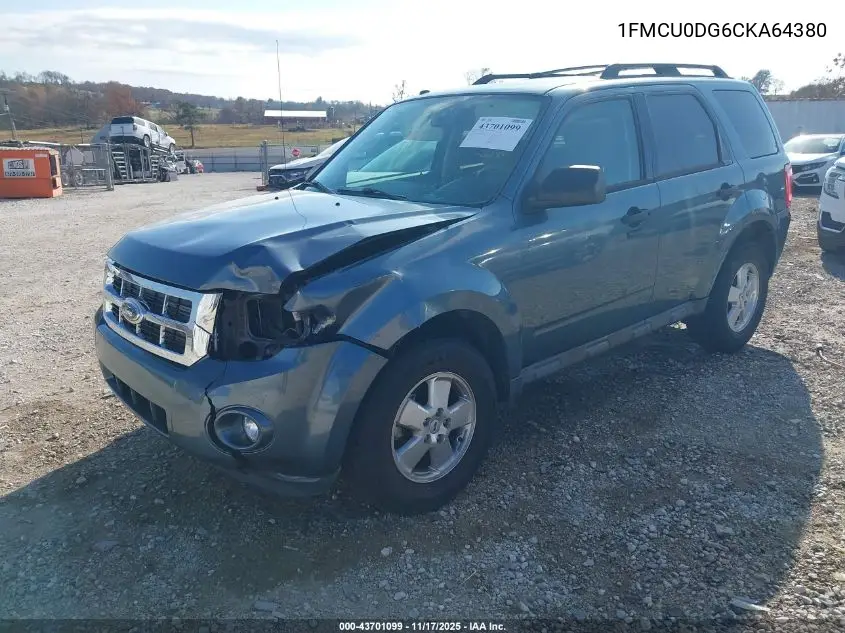 1FMCU0DG6CKA64380 2012 Ford Escape Xlt