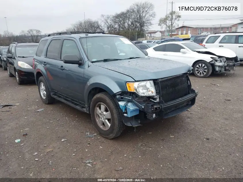 1FMCU9D72CKB76078 2012 Ford Escape Xlt
