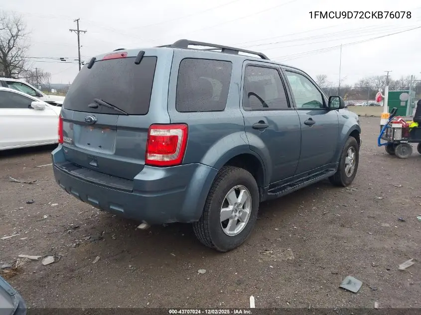 1FMCU9D72CKB76078 2012 Ford Escape Xlt