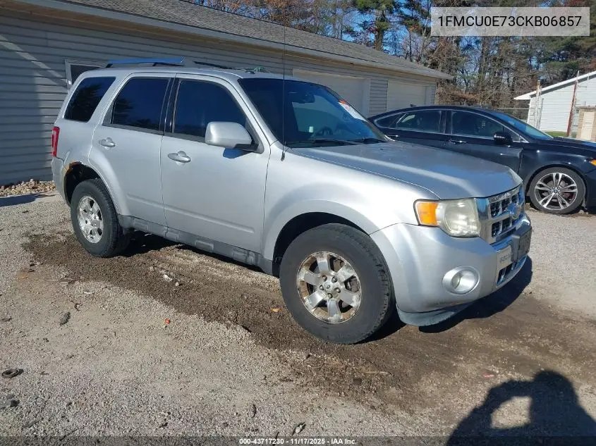 1FMCU0E73CKB06857 2012 Ford Escape Limited