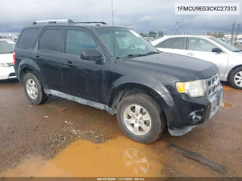 1FMCU9EG3CKC27313 2012 Ford Escape Limited