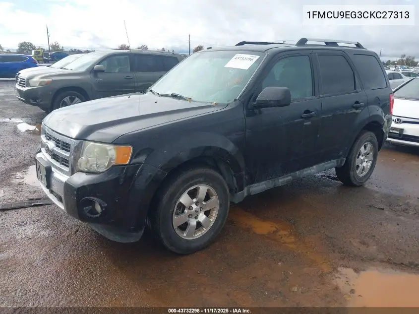 1FMCU9EG3CKC27313 2012 Ford Escape Limited