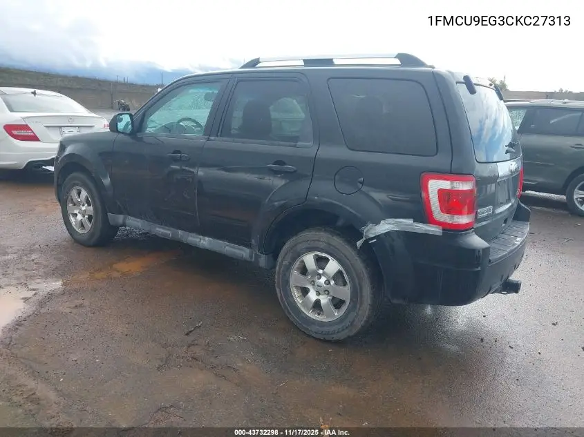 1FMCU9EG3CKC27313 2012 Ford Escape Limited