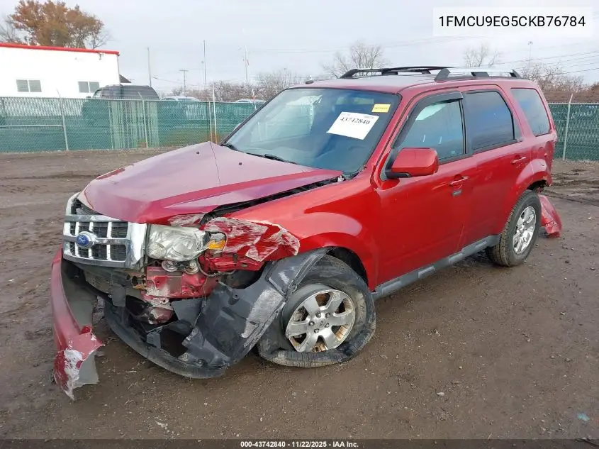 1FMCU9EG5CKB76784 2012 Ford Escape Limited