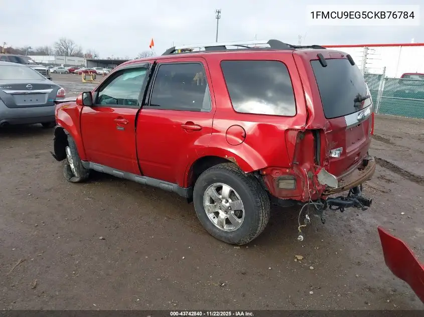 1FMCU9EG5CKB76784 2012 Ford Escape Limited