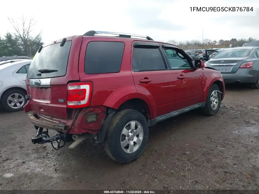 1FMCU9EG5CKB76784 2012 Ford Escape Limited