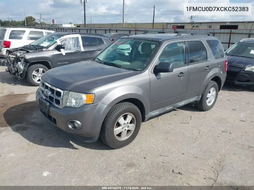 1FMCU0D7XCKC52383 2012 Ford Escape Xlt