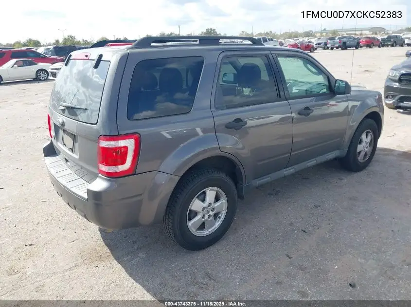 1FMCU0D7XCKC52383 2012 Ford Escape Xlt