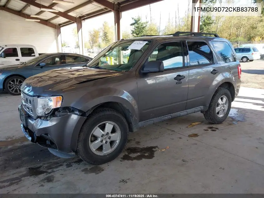 1FMCU9D72CKB83788 2012 Ford Escape Xlt
