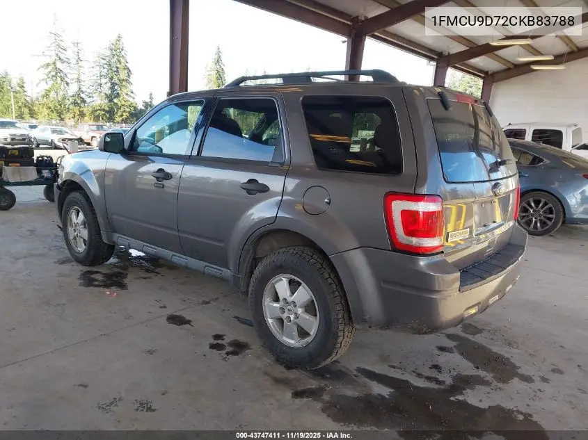 1FMCU9D72CKB83788 2012 Ford Escape Xlt