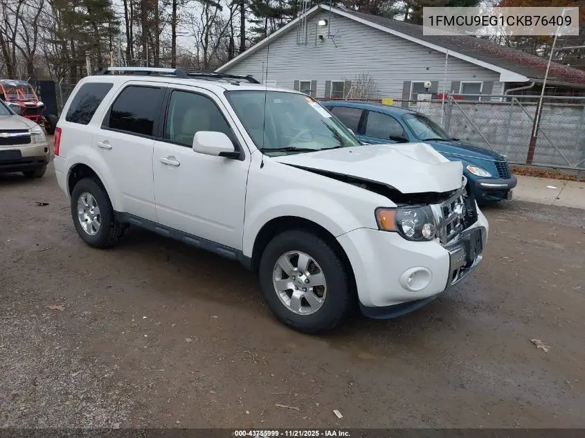 1FMCU9EG1CKB76409 2012 Ford Escape Limited